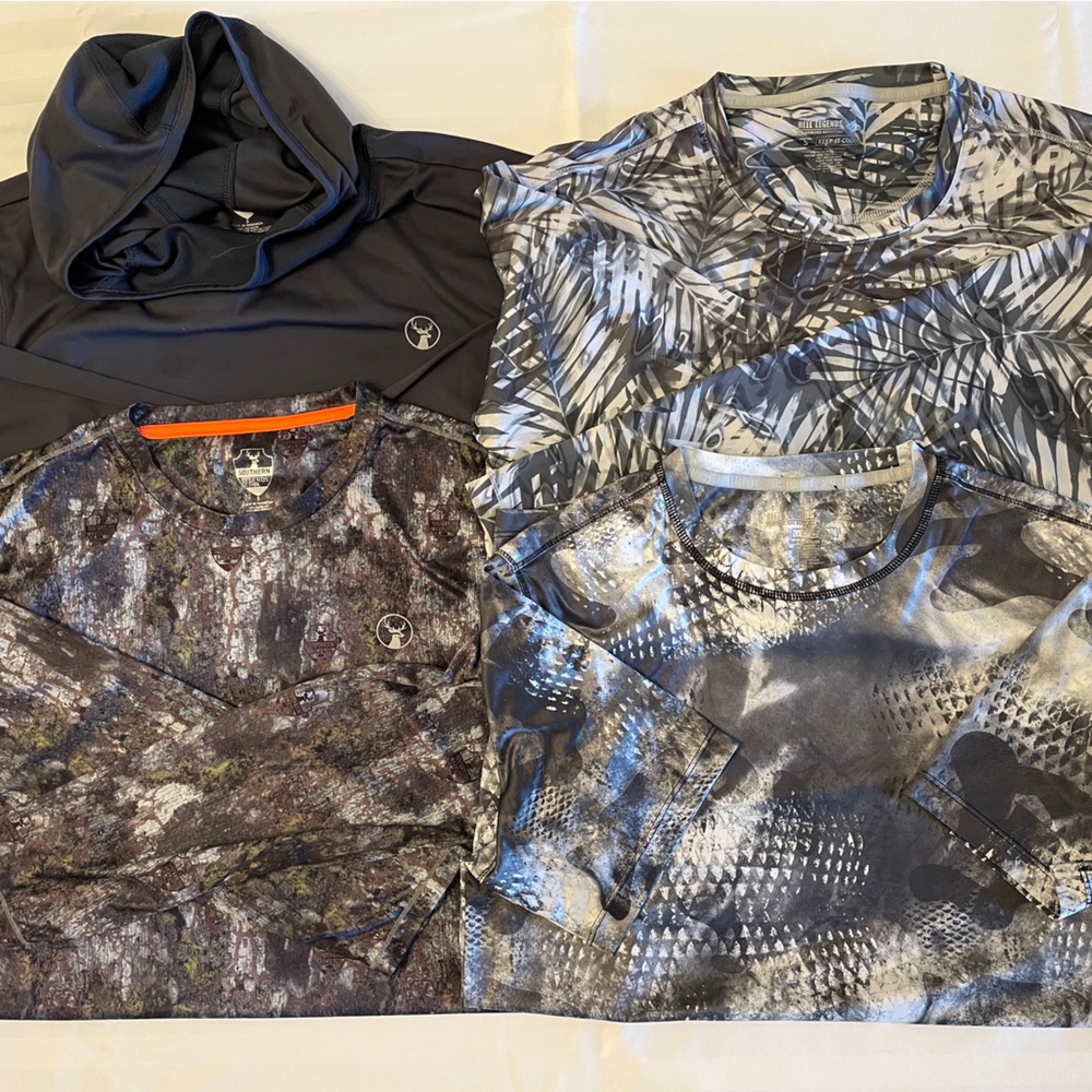 4 men’s small fishing shirts